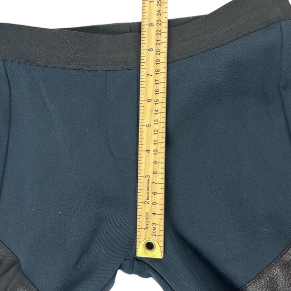 BCBG Maxazria faux leather panel Elastic Waist Pleated Zipper Dark Blue Size XS - Picture 8 of 11